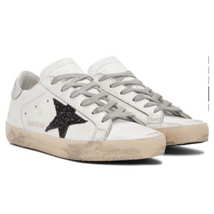 GOLDEN GOOSE Exclusive Edition White Glitter Superstar Sneakers EU37